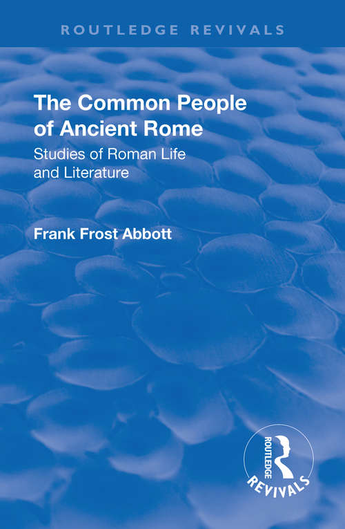 Book cover of Revival: Studies of Roman Life and Literature (Routledge Revivals)
