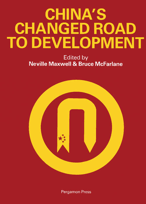 Book cover of China's Changed Road to Development