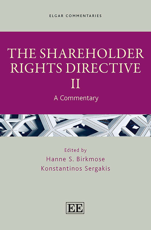 Book cover of The Shareholder Rights Directive II: A Commentary (Elgar Commentaries series)
