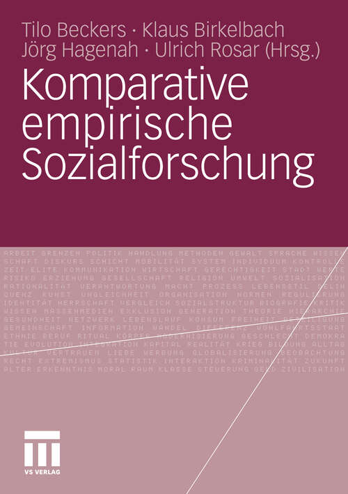 Book cover of Komparative empirische Sozialforschung (2010)