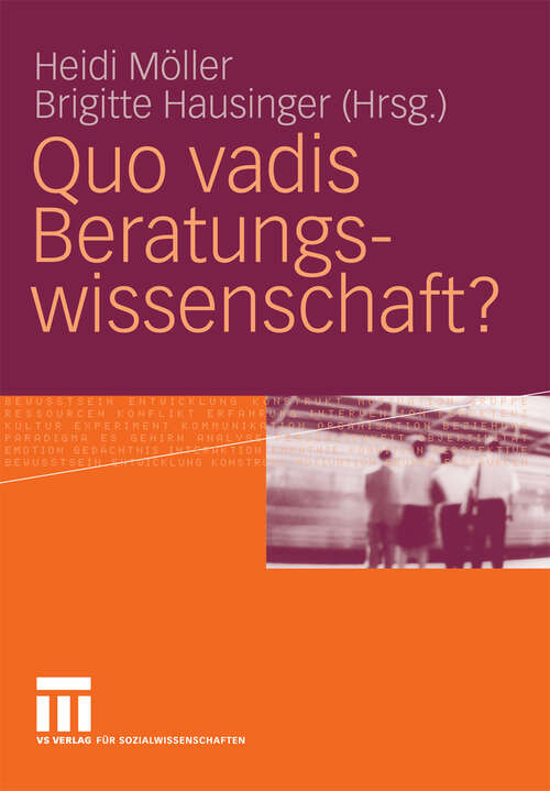 Book cover of Quo vadis Beratungswissenschaft? (2009)
