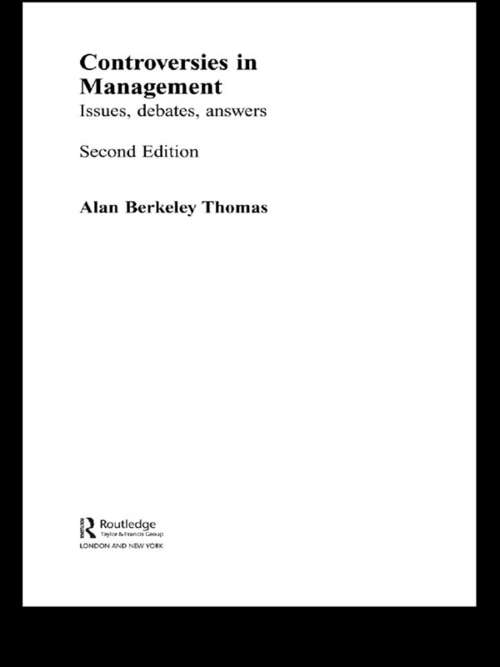 Book cover of Controversies in Management: Issues, Debates, Answers (2)