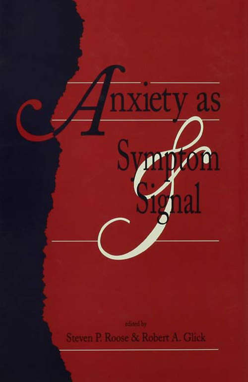 Book cover of Anxiety as Symptom and Signal