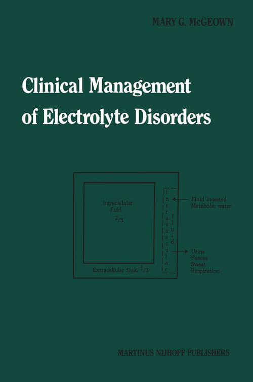 Book cover of Clinical Management of Electrolyte Disorders (1983) (Developments in Critical Care Medicine and Anaesthesiology #2)
