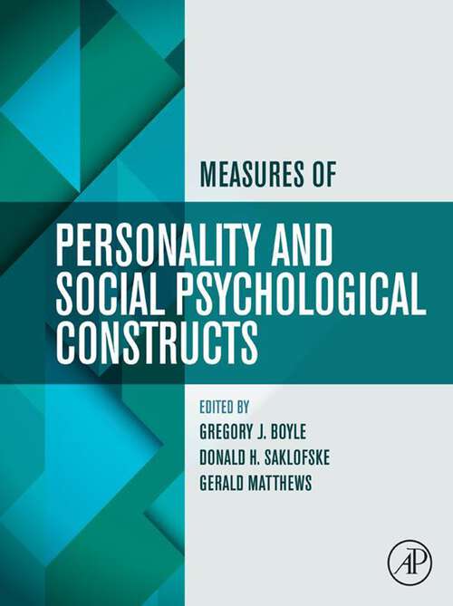 Book cover of Measures of Personality and Social Psychological Constructs