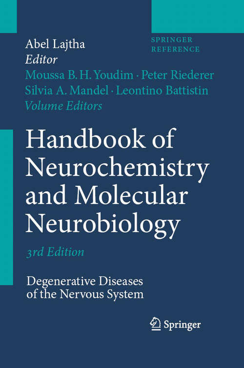 Book cover of Handbook of Neurochemistry and Molecular Neurobiology: Degenerative Diseases Of The Nervous System (3) (Handbook Of Neurochemistry And Molecular Neurobiology Ser.)