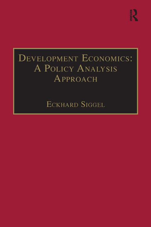 Book cover of Development Economics: A Policy Analysis Approach (Innovative Finance Textbooks)