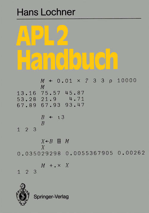 Book cover of APL2-Handbuch (1989) (Informationstechnik und Datenverarbeitung)