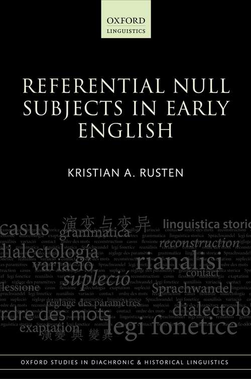 Book cover of Referential Null Subjects in Early English (Oxford Studies in Diachronic and Historical Linguistics #35)