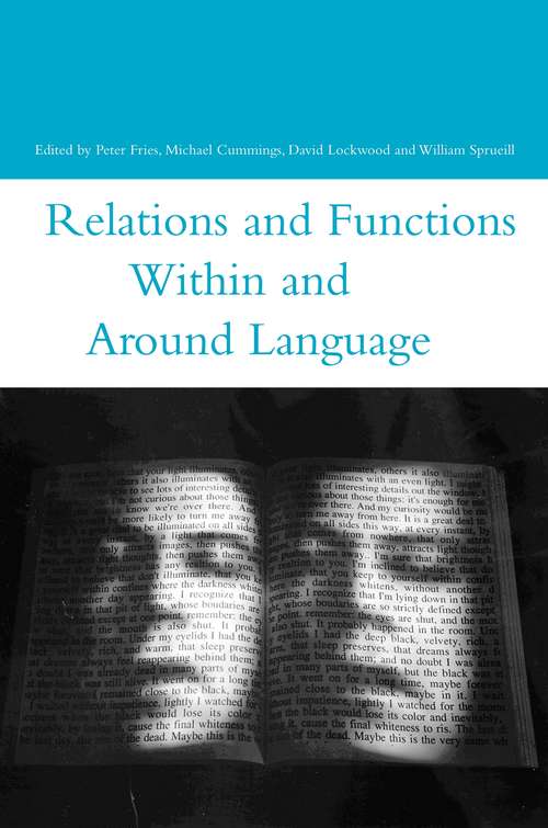 Book cover of Relations and Functions within and around Language