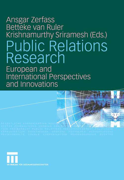 Book cover of Public Relations Research: European and International Perspectives and Innovations (2008)
