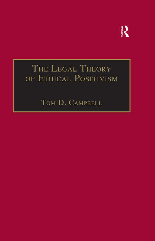 Book cover of The Legal Theory of Ethical Positivism (Applied Legal Philosophy)