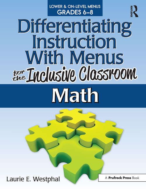 Book cover of Differentiating Instruction With Menus for the Inclusive Classroom: Math (Grades 6-8)