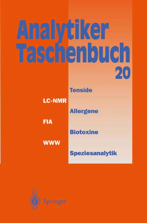 Book cover of Analytiker-Taschenbuch (1999) (Analytiker-Taschenbuch #20)