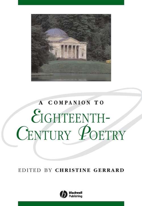Book cover of A Companion to Eighteenth-Century Poetry (Blackwell Companions to Literature and Culture)