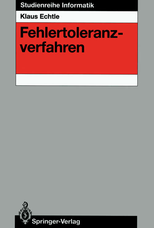 Book cover of Fehlertoleranzverfahren (1990) (Studienreihe Informatik)