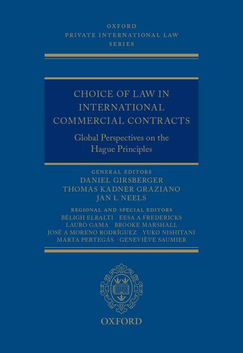 Book cover of Choice of Law in International Commercial Contracts (Oxford Private International Law Series)