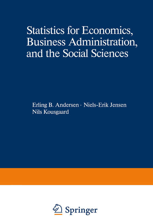 Book cover of Statistics for Economics, Business Administration, and the Social Sciences (1987)