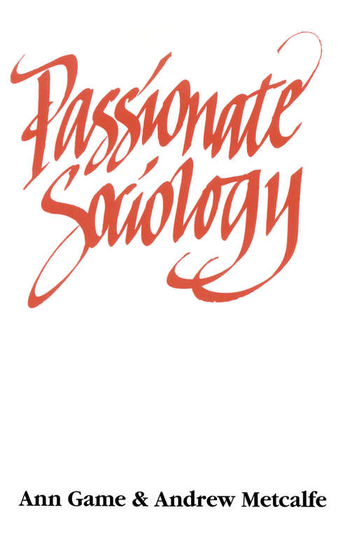 Book cover of Passionate Sociology (PDF)
