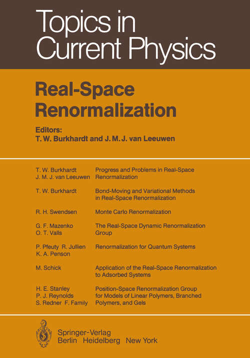 Book cover of Real-Space Renormalization (1982) (Topics in Current Physics #30)