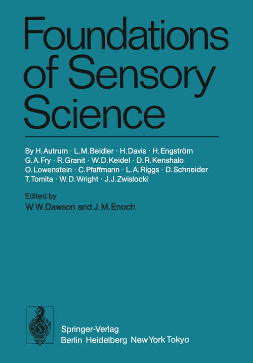 Book cover of Foundations of Sensory Science (1984)