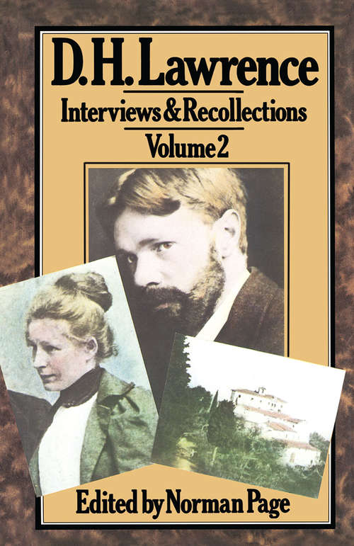 Book cover of D. H. Lawrence: (pdf) (1st ed. 1981) (Interviews and Recollections)