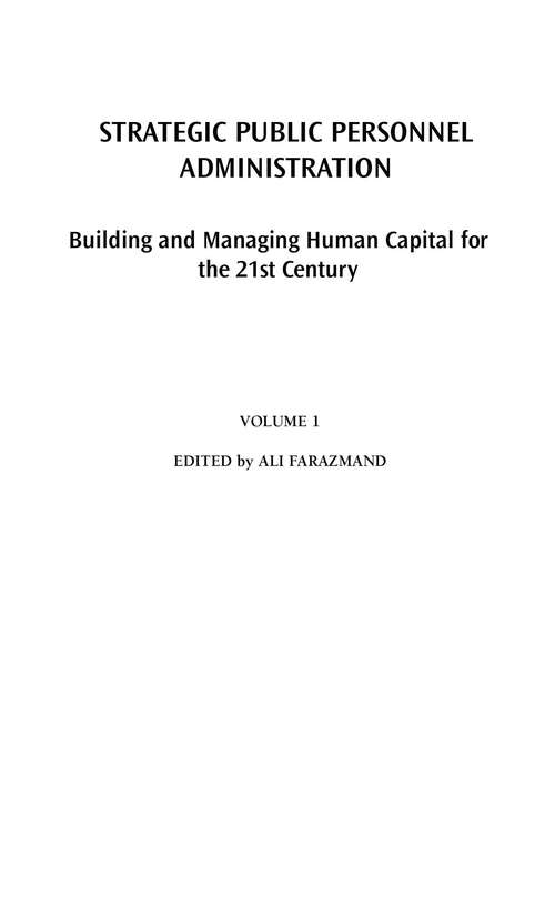 Book cover of Strategic Public Personnel Administration: Building and Managing Human Capital for the 21st Century [2 volumes]