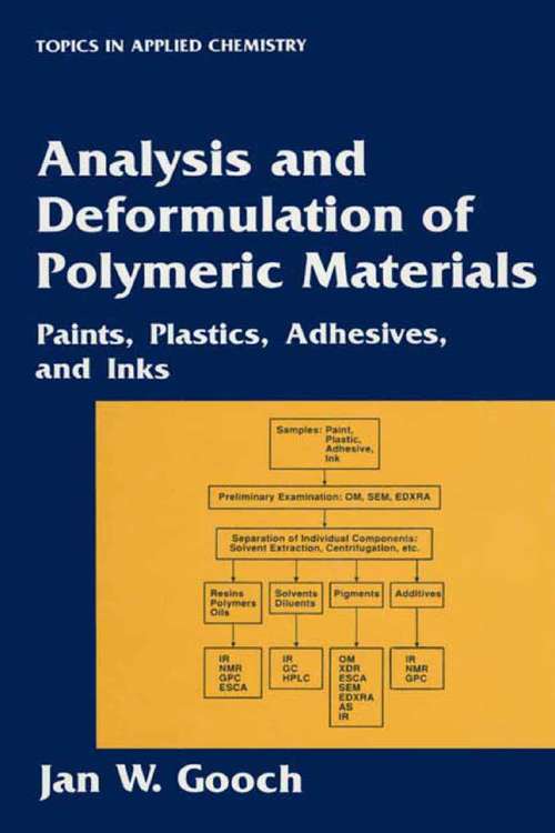 Book cover of Analysis and Deformulation of Polymeric Materials (pdf): Paints, Plastics, Adhesives, and Inks (1997) (Topics in Applied Chemistry)