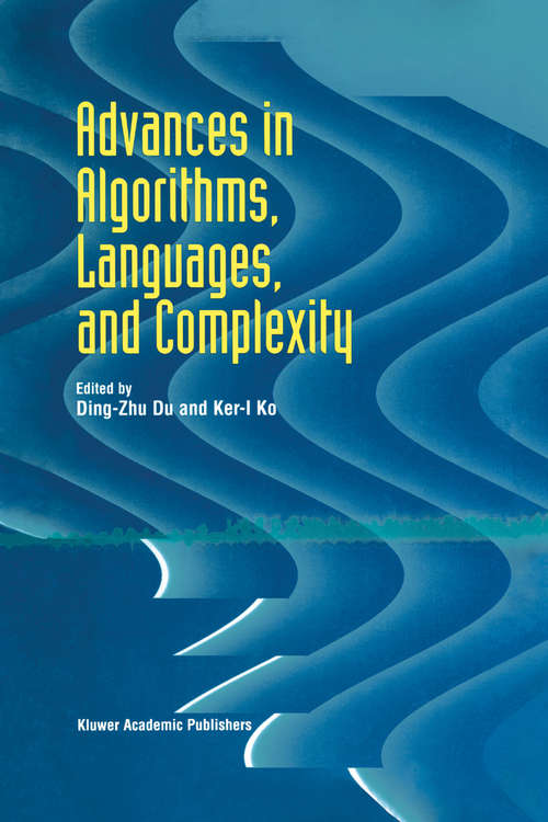 Book cover of Advances in Algorithms, Languages, and Complexity (1997)