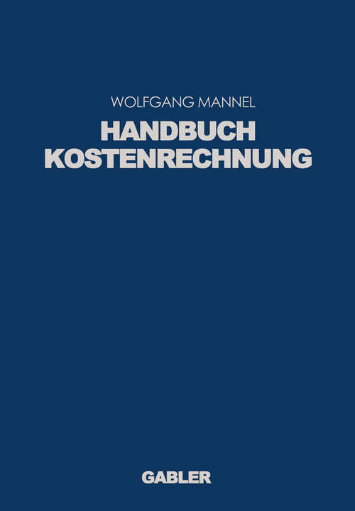 Book cover of Handbuch Kostenrechnung (1992)