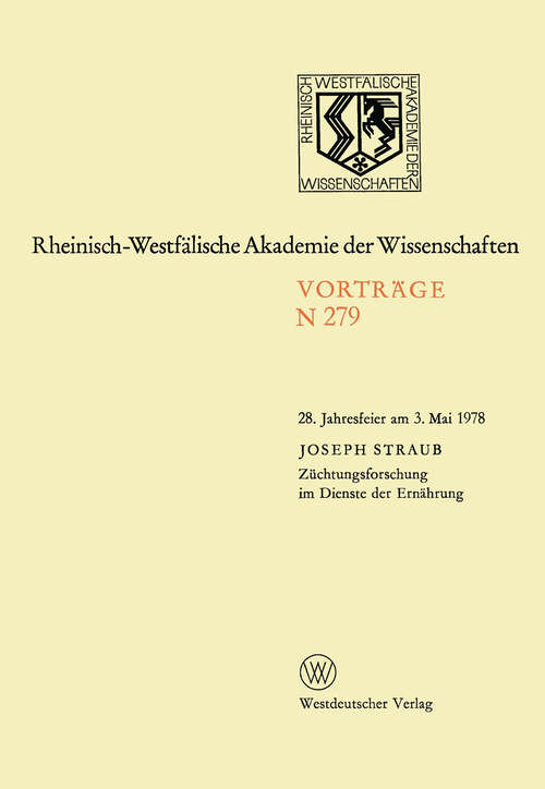 Book cover of Natur-, Ingenieur- und Wirtschaftswissenschaften: Vorträge · N 279 (1978) (Rheinisch-Westfälische Akademie der Wissenschaften #279)