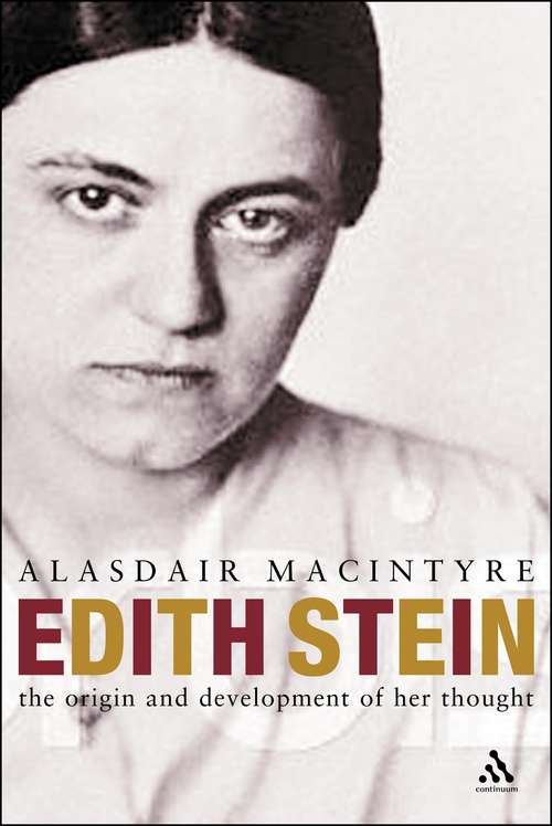Book cover of Edith Stein: A Philosophical Prologue
