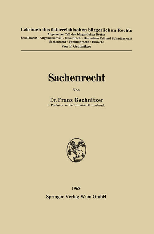 Book cover of Sachenrecht (1968)