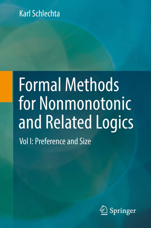 Book cover of Formal Methods for Nonmonotonic and Related Logics