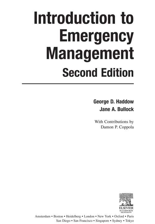 Book cover of Introduction to Emergency Management (2)