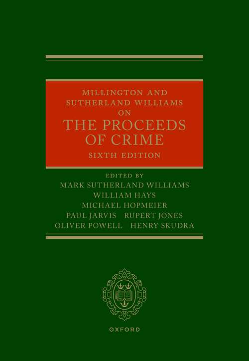 Book cover of Millington and Sutherland Williams on the Proceeds of Crime