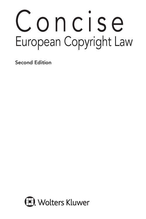 Book cover of Concise European Copyright Law (2)