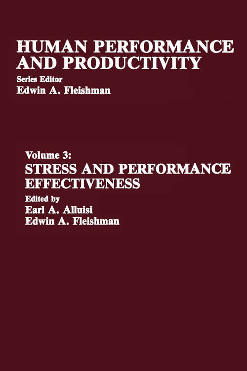 Book cover of Stress and Performance Effectiveness: Volume 3