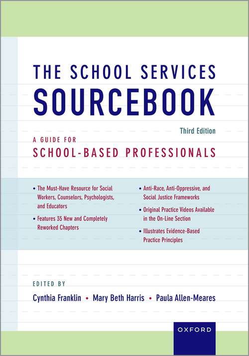 Book cover of The School Services Sourcebook: A Guide for School-Based Professionals