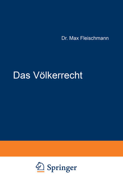 Book cover of Das Völkerrecht (12. Aufl. 1925)