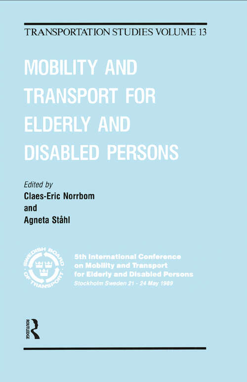 Book cover of Mobility and Transport for Elderly and Disabled Patients