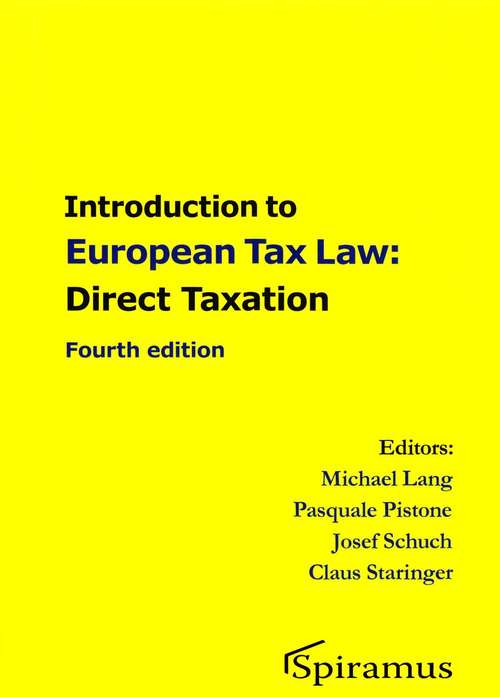 Book cover of Introduction To European Tax Law: Direct Taxation (PDF)