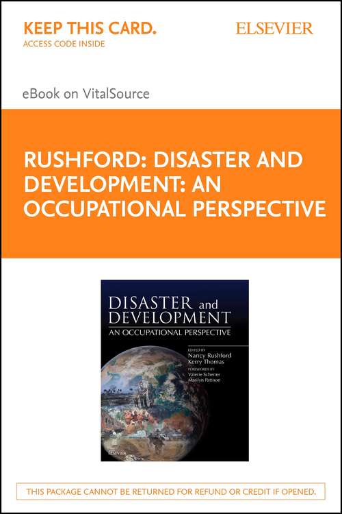 Book cover of Disaster and Development: An Occupational Perspective