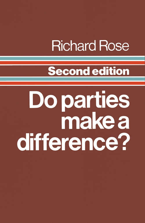 Book cover of Do Parties Make a Difference?: (pdf) (2nd ed. 1984)