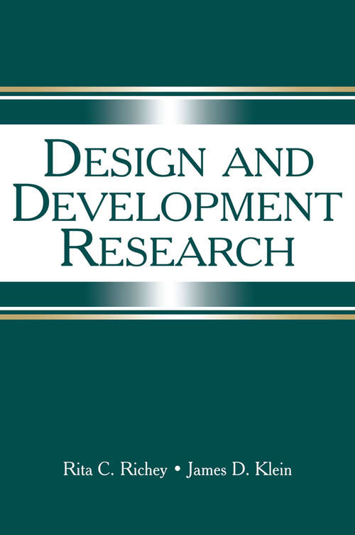 Book cover of Design and Development Research: Methods, Strategies, and Issues