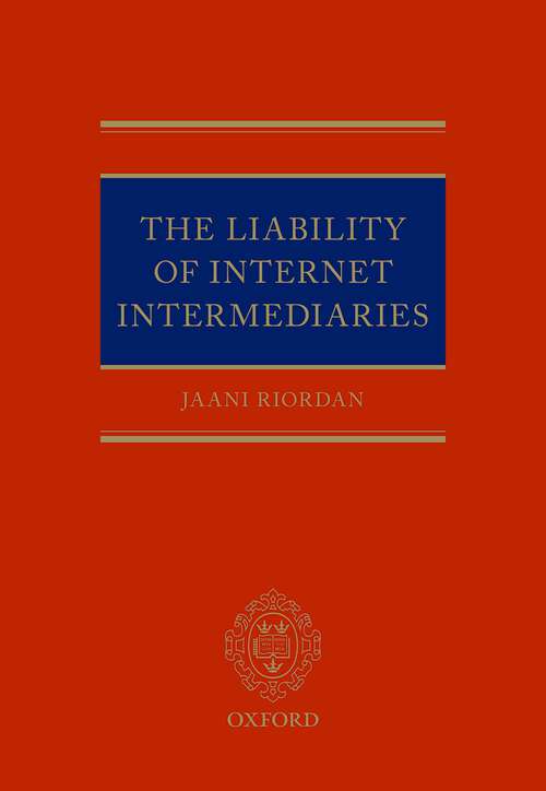 Book cover of The Liability of Internet Intermediaries