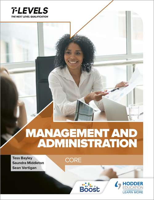 Book cover of Management and Administration T Level: Core