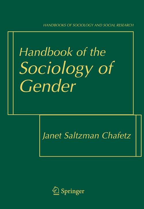 Book cover of Handbook of the Sociology of Gender (1999) (Handbooks of Sociology and Social Research)