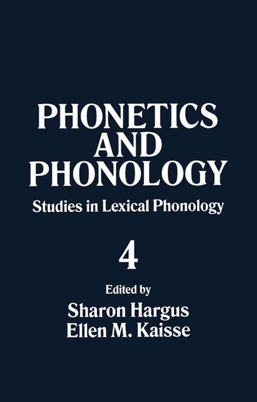 Book cover of Studies in Lexical Phonology: Lexical Phonology (Phonetics and Phonology: Volume 4)