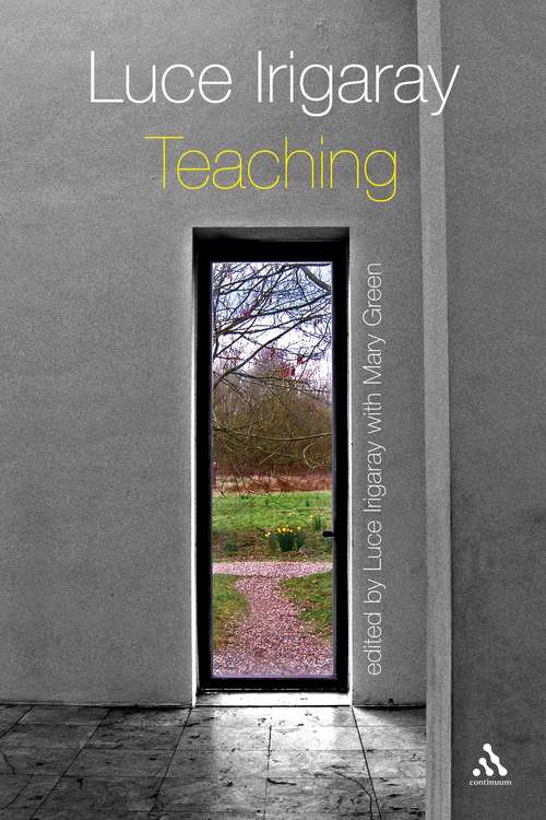 Book cover of Luce Irigaray: Teaching